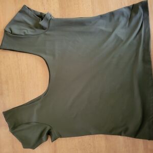 Old Navy Green Tan Sleeveless Crop Top